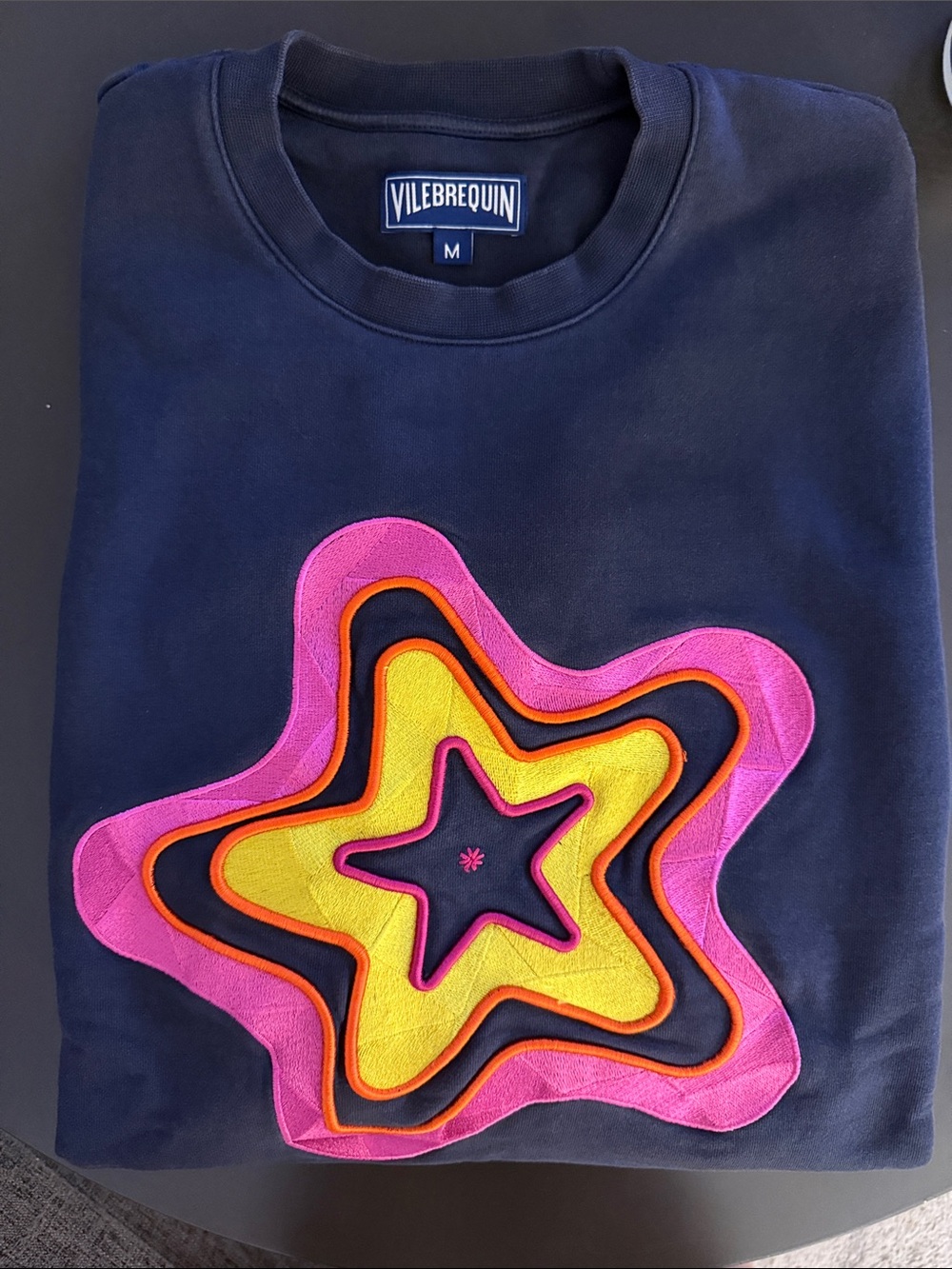 VilebrequinSweatshirt with Pink and Yellow Star Design